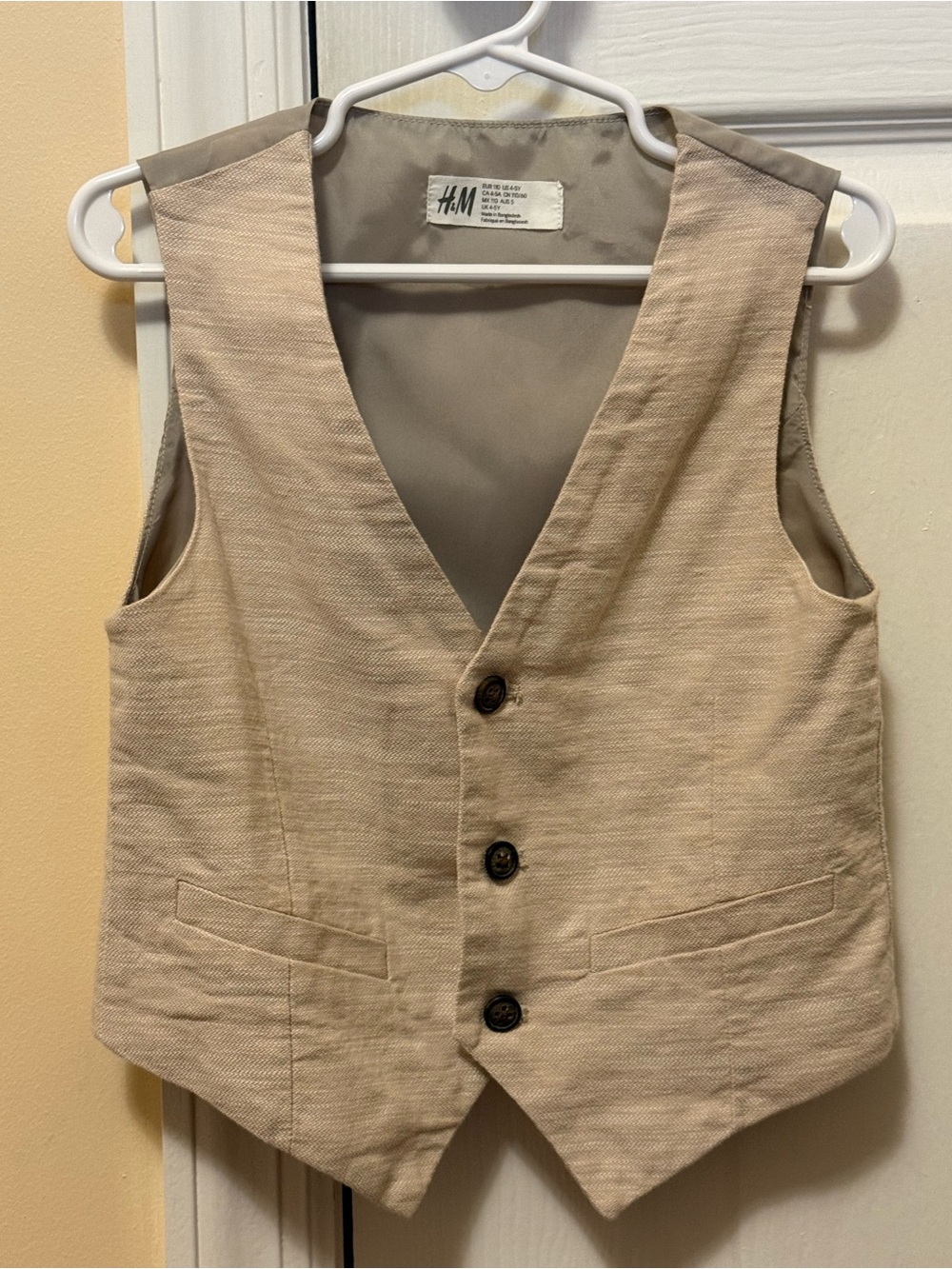 H&M Light Beige Tailored Buttoned Vest